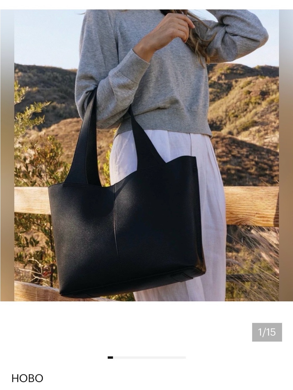 HOBO Black Pebbled Leather Hobo Tote